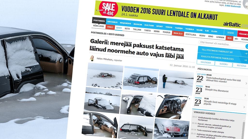 Tällaiseksi auto muuttuu jäisessä elementissä.