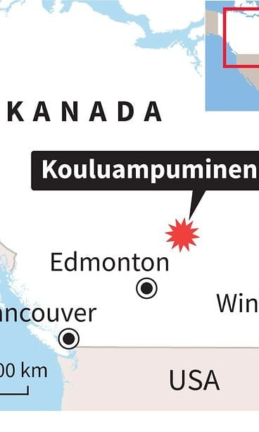 kanada kouluampuminen kartta