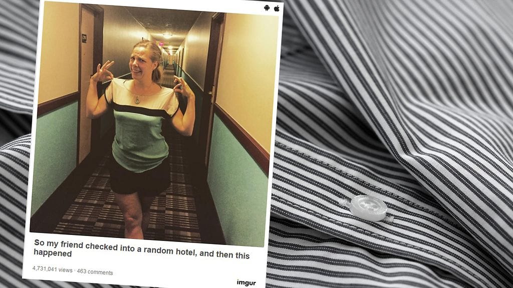 Jo lähes viisi miljoonaa ihmistä on nähnyt tämän kuvan naisesta hotellin käytävällä.