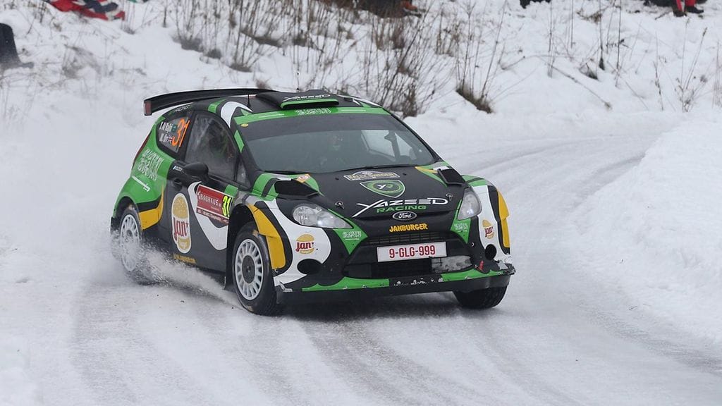 Yazeed Al-Rajhi ja Michael Orr vuoden 2014 Ruotsin rallissa.