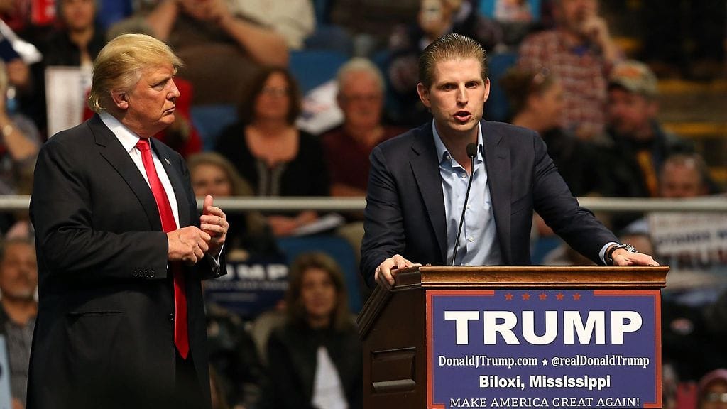 Eric Trump on tukenut isäänsä presidentinvaalikampanjan aikana.