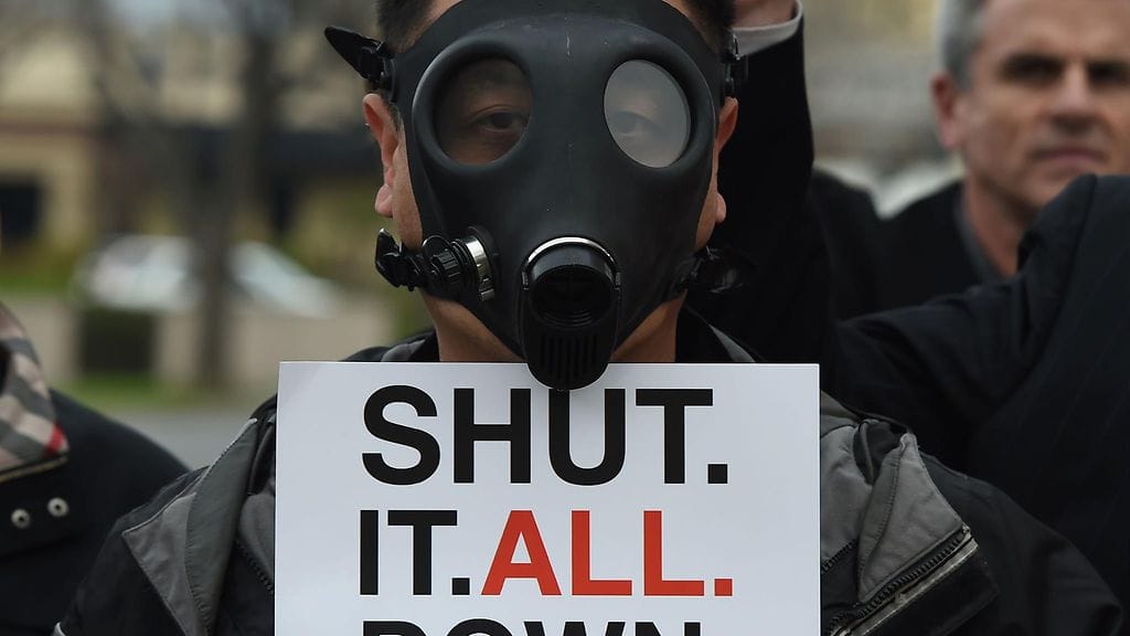 Kuvaa kaasuyhtiötä vastaan järjestetystä mielenosoituksesta 23.1.2016.