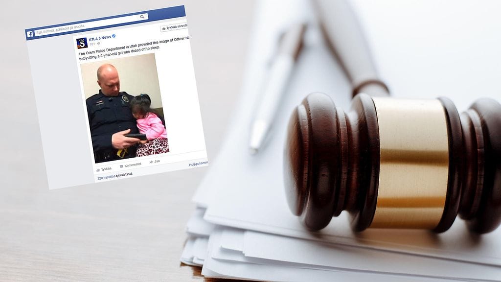 Tyttö nukahti poliisin syliin katsellessaan piirrettyjä.