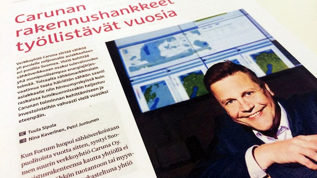 Carunan toimitusjohtaja kertoo viraston Reilua energiaa -lehdessä antavansa valvojalle "ruusukimpun ilman piikkejä".