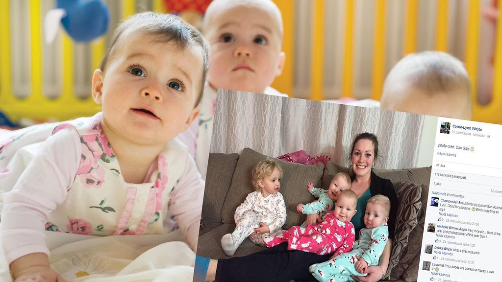 Kolmen hengen perhe muuttui pian suurperheeksi, kun tämä äiti sai kuulla odottavansa kolmosia.