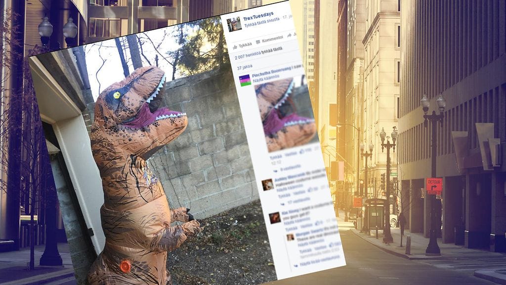 "Koska jokainen tiistai tarvitsee T-Rexiä!" hehkutetaan Facebook-sivuilla.