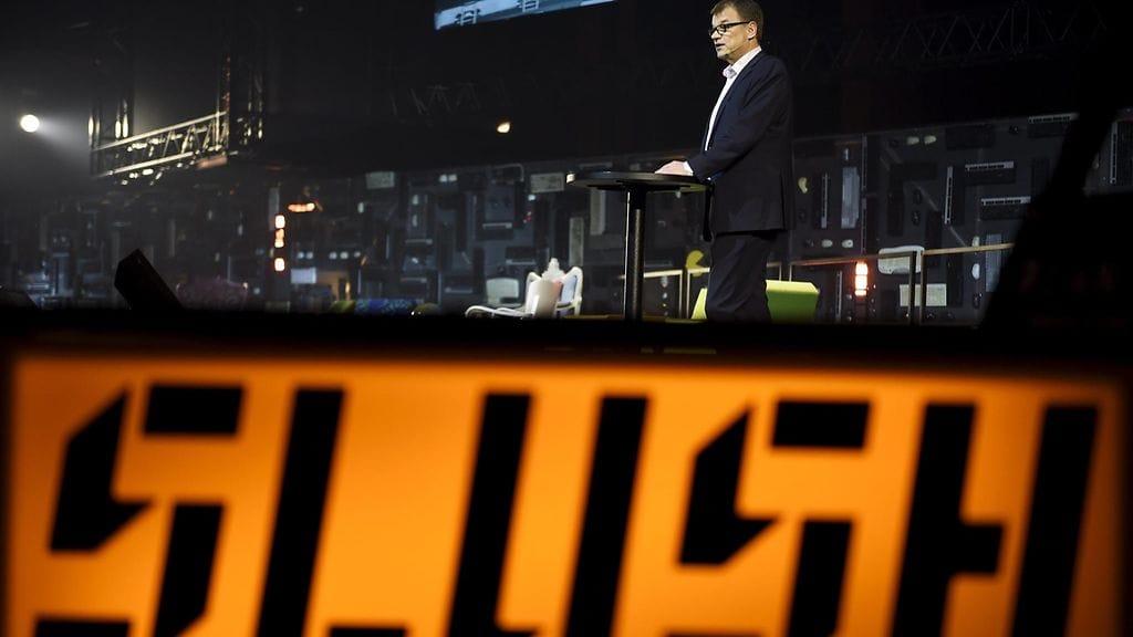 Pääministeri Juha Sipilä puhui Slush-tapahtuman avajaisissa.