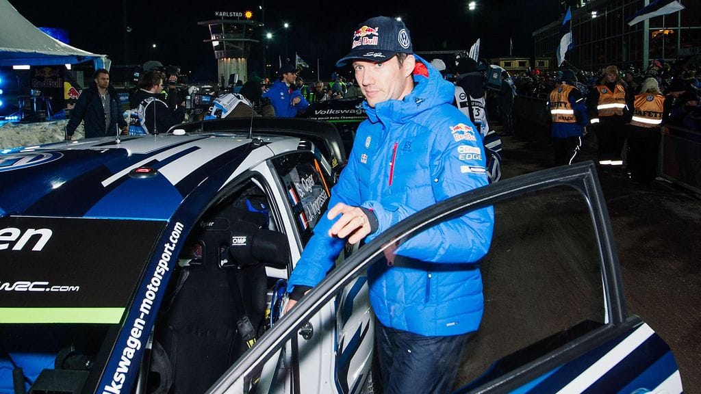 Sebastien Ogier Ruotsin MM-rallin maisemissa.