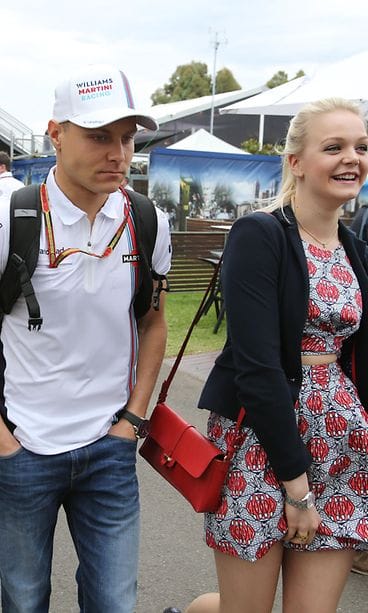 Valtteri Bottas ja Emilia Pikkarainen 15.3.2014 Melbourne
