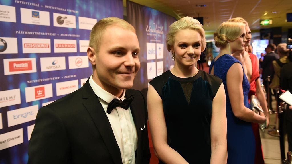 Valtteri Bottas ja Emilia Pikkarainen 12.1.2016 Urheilugaala