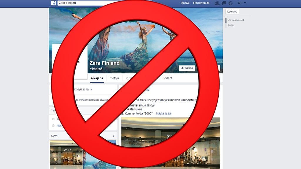 Kuvituskuva, kuvakaappaus Facebookista