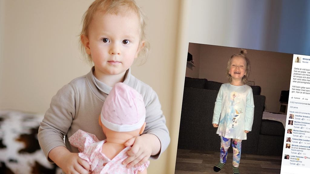 Saavatko myös pojat pukeutua punaiseen ja leikkiä nukeilla?