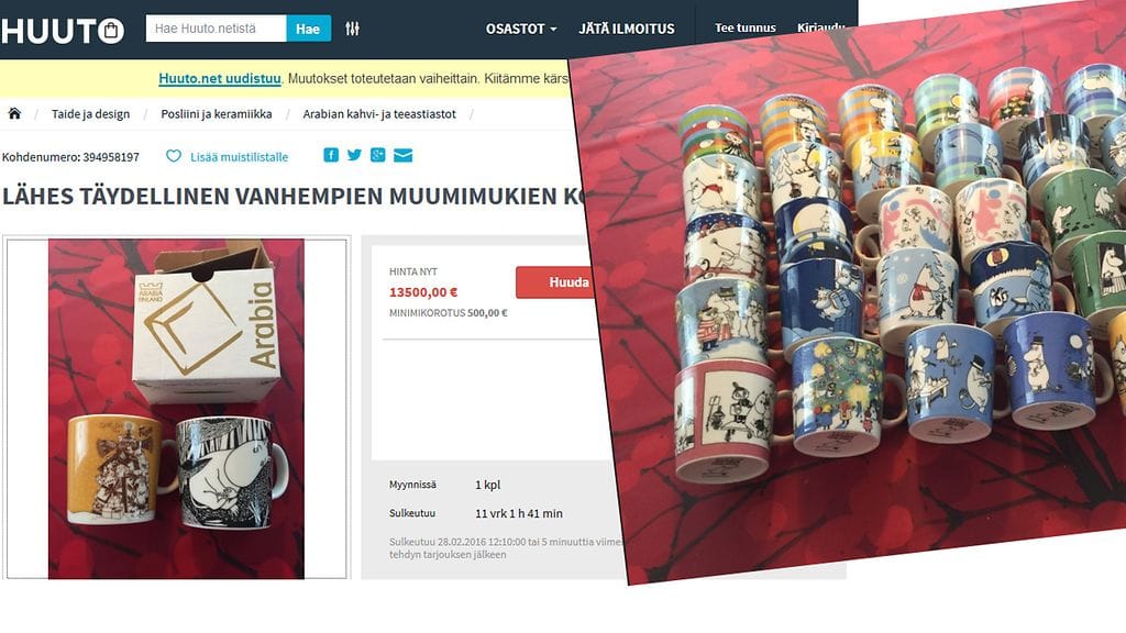 Kuvakaappaus Huuto.netistä