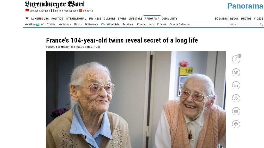 Simone Thiot (vas.) ja Paulette Olivier (oik.). Kuvakaappaus: Luxemburger Wort