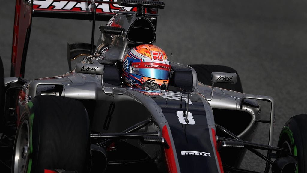 Romain Grosjean testeissä Barcelonassa.