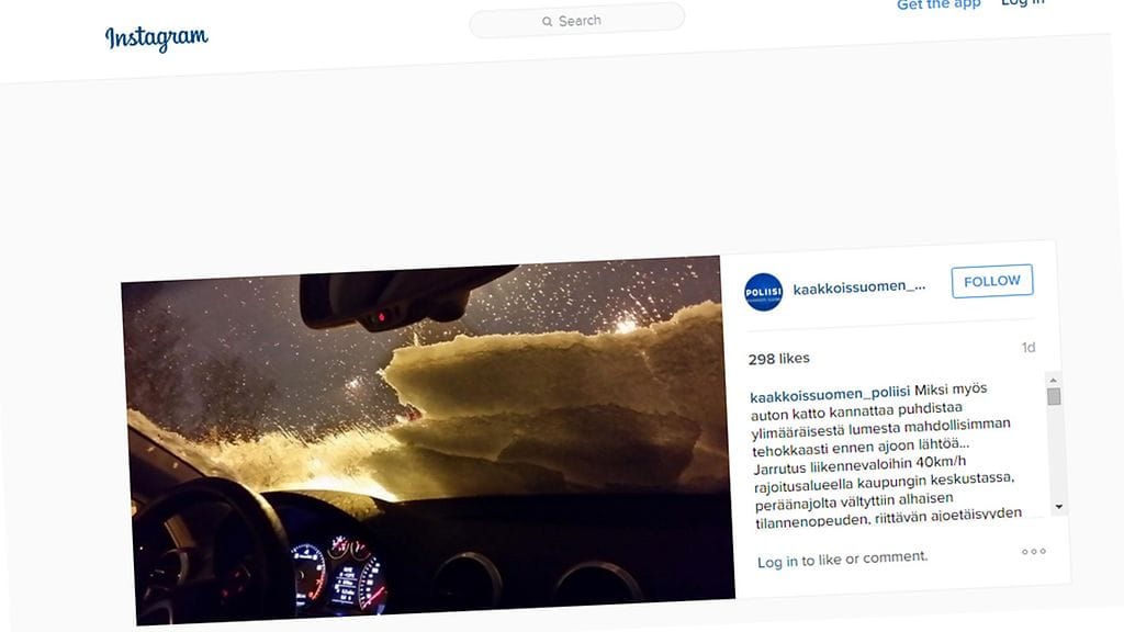 Lumi, jota ei ole puhdistettu auton katolta, voi aiheuttaa yllättävän vaaratilanteen.