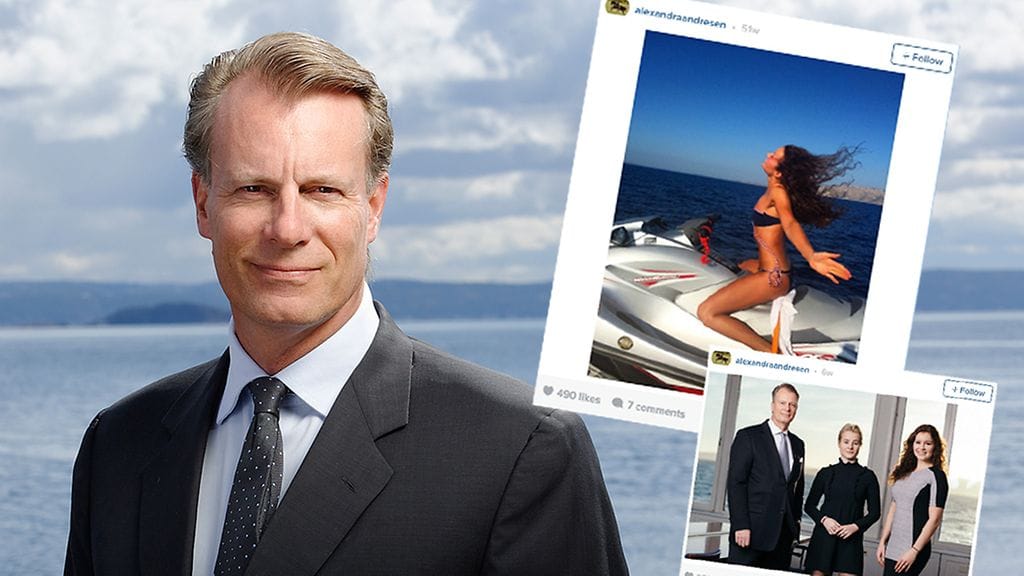 Johan H. Andersen siirsi osuutensa sijoitusyhtiöstään tyttärilleen, joista tuli maailman nuorimmat miljardöörit. Pienet kuvat Alexandran Instagramista.
