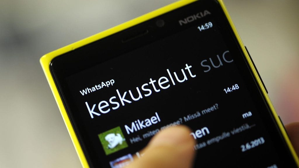 WhatsApp säilyy kuvan Nokiassa, mutta poistuu kahdesta vanhemmasta mallista.