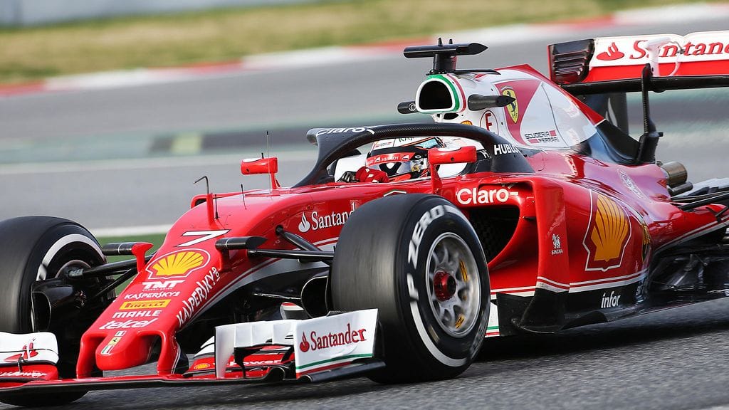 Kimi Räikkönen Barcelonan testeissä torstaina.