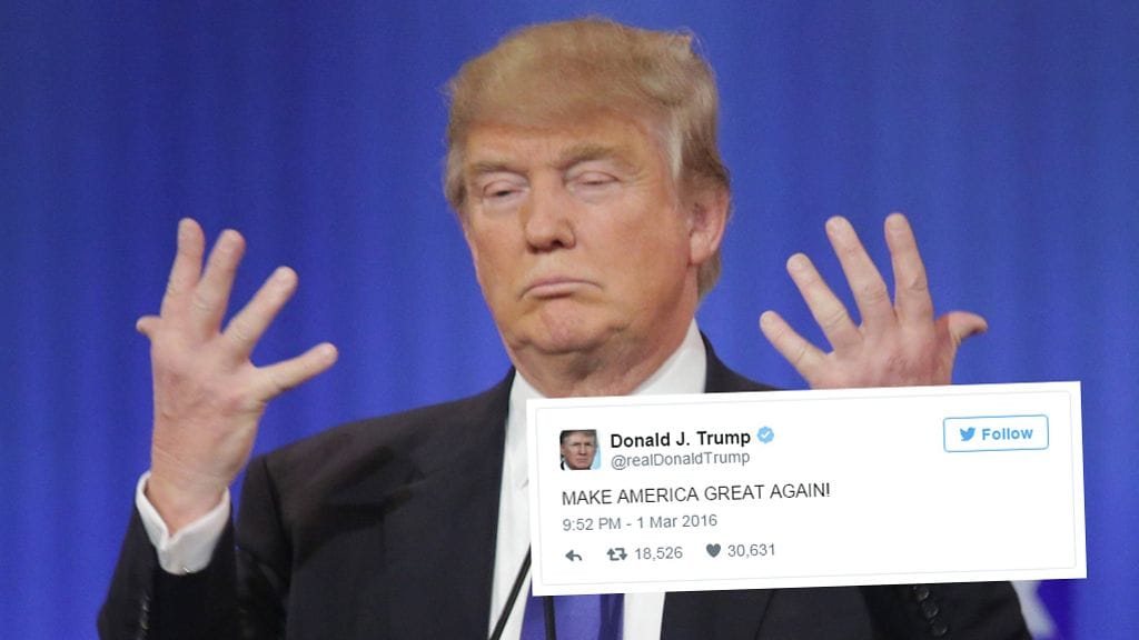 Donald Trumpilla on Twitterissä yli 6,5 miljoonaa seuraajaa.