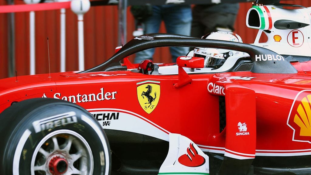 Sebastian Vettel ja paljon puhetta aiheuttanut turvakaari.