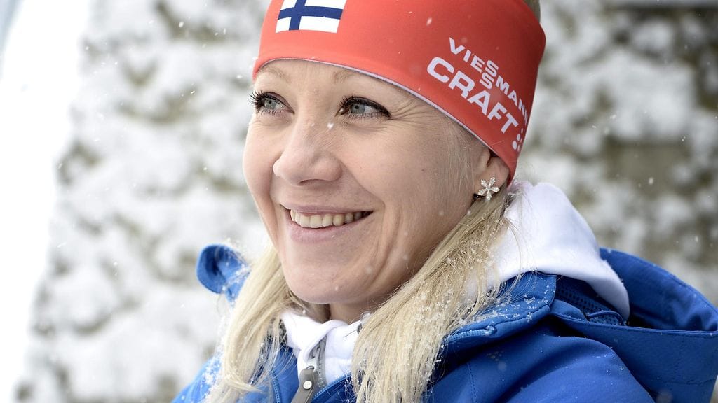 Kaisa Mäkäräinen Oslon MM-maisemissa perjantaina.