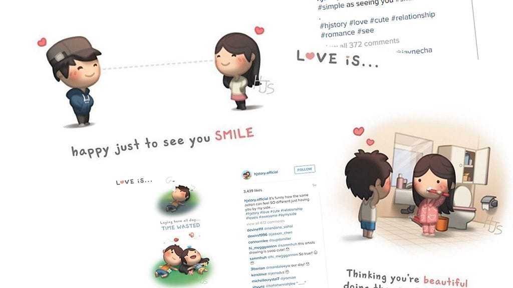 Kuvittaja Andrew Hou haluaa muistuttaa kaikkia siitä, kuinka tärkeitä pienet onnen hetket ovat parisuhteessa.