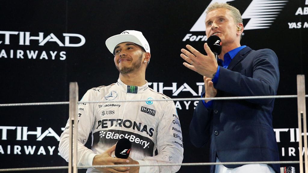 Lewis Hamilton ja David Coulthard Abu Dhabin GP:ssä viime marraskuussa.
