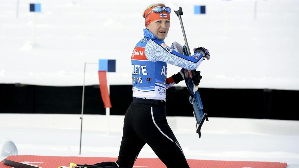 Kaisa Mäkäräinen harjoitteli Holmenkollenilla tiistaina.