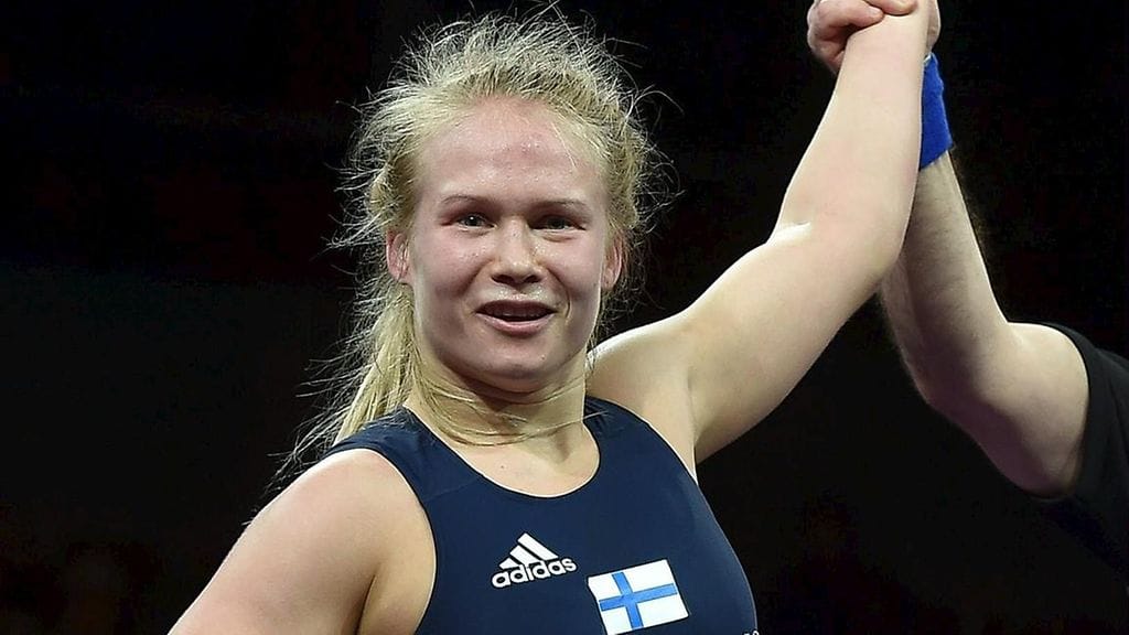 Petra Olli ja tuoreen Euroopan mestarin hymy.