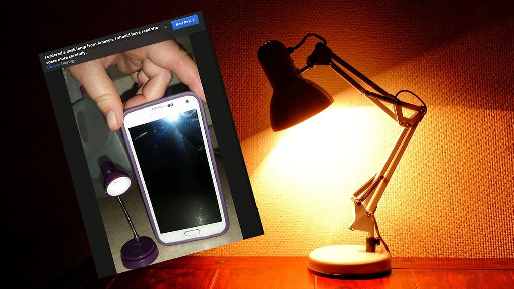 Miehen tilaama lamppu ei ihan vastannut odotuksia.