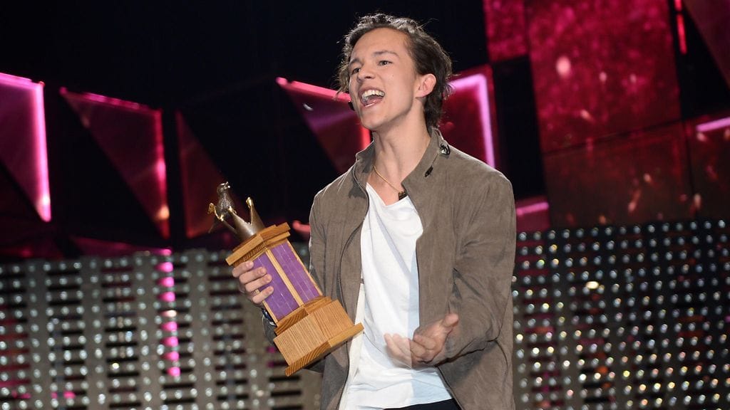 Frans Jeppsson-Wall Melodifestivalen-finaalissa 12. maaliskuuta 2016.