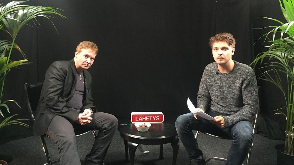 Eppu Salminen ja Roope Salminen Roope Salminen Show’n kuvauksissa.