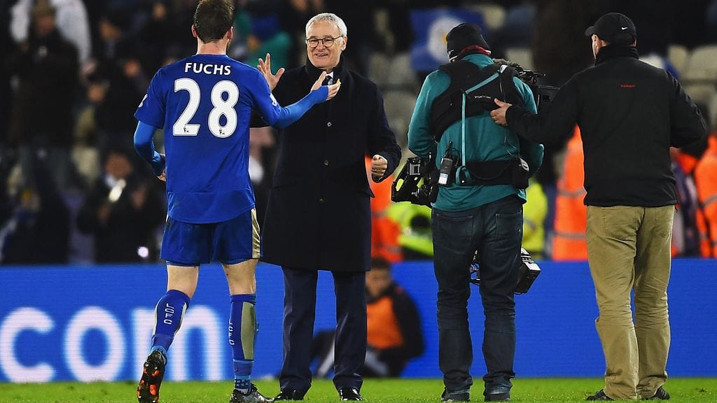 Claudio Ranieri ja Christian Fuchs.
