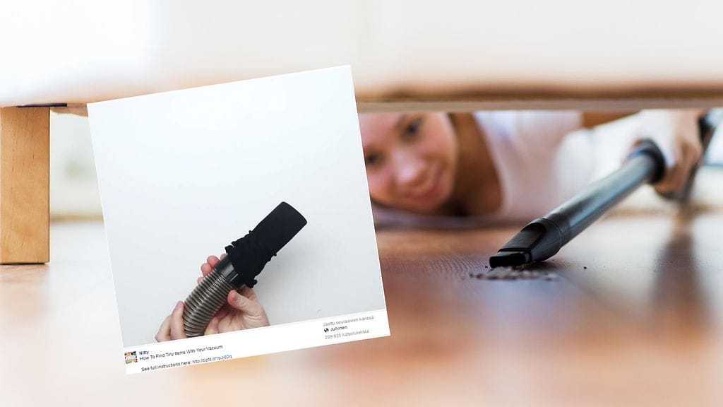 Vanhat sukkahousut ovat oiva apu pienten esineiden etsimisessä.