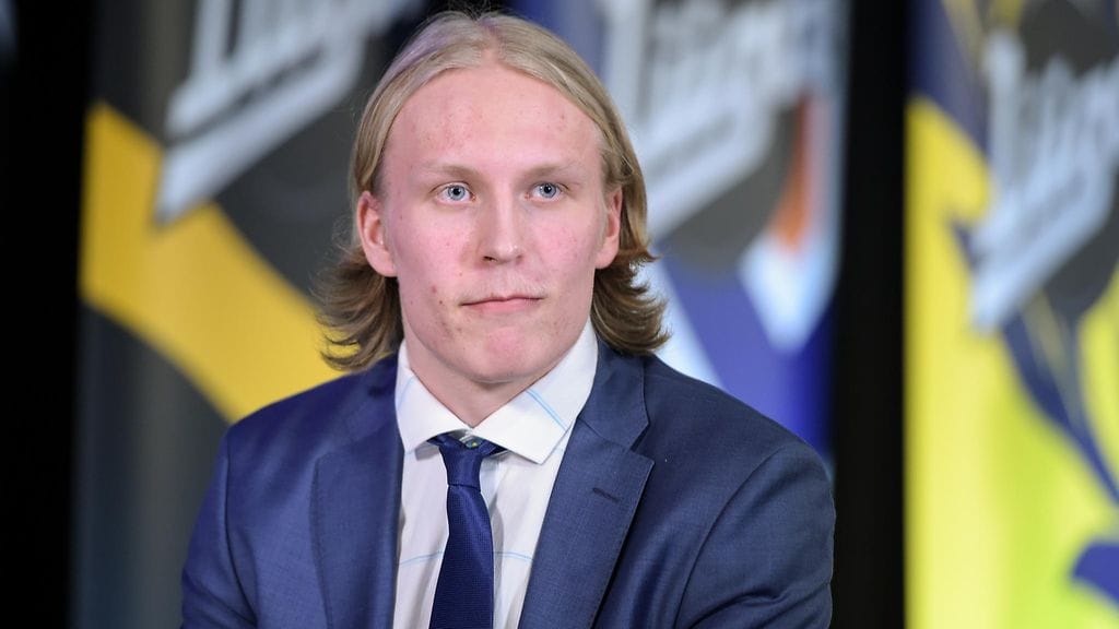 Patrik Laine oli keskiviikkona paikalla Liigan Playoffs Show'ssa.