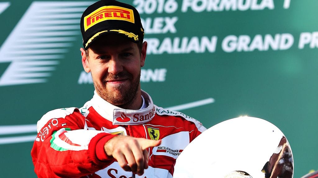 Sebastian Vettel oli kolmas kauden avauskisassa.