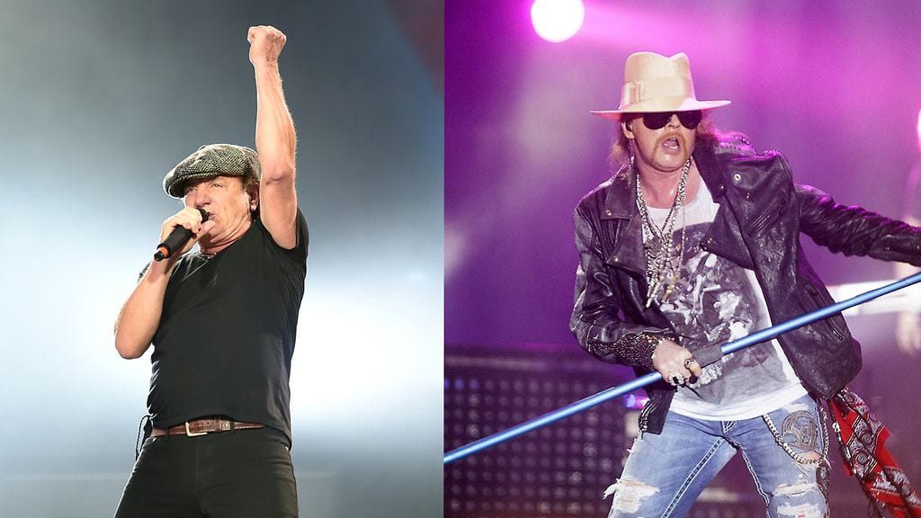 Brian Johnson ja Axl Rose.
