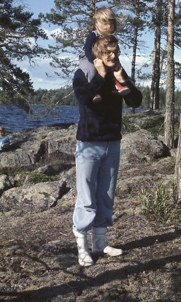 Maria Veitola isänsä kanssa