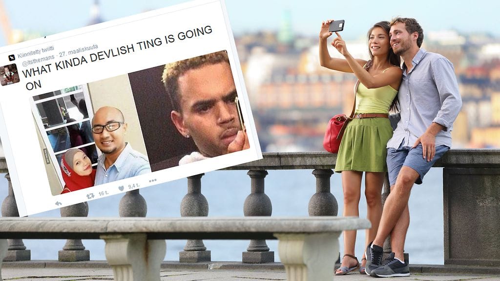 Karmiva selfie herätti Twitterissä kauhistusta.