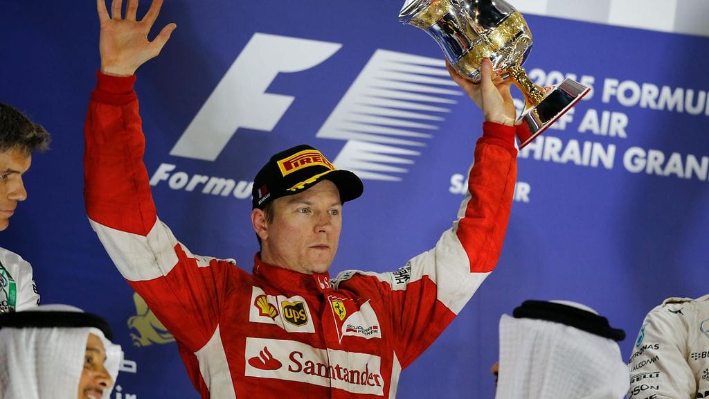 Kimi Räikkönen ajoi vuosi sitten Bahrainissa toiseksi.
