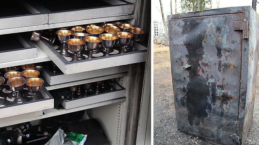 Ylivieskan kirkon tuhoisasta palosta selvisi kassakaappi, jonka sisuksissa pelastui muun muassa noin 170 ehtoollispikaria.