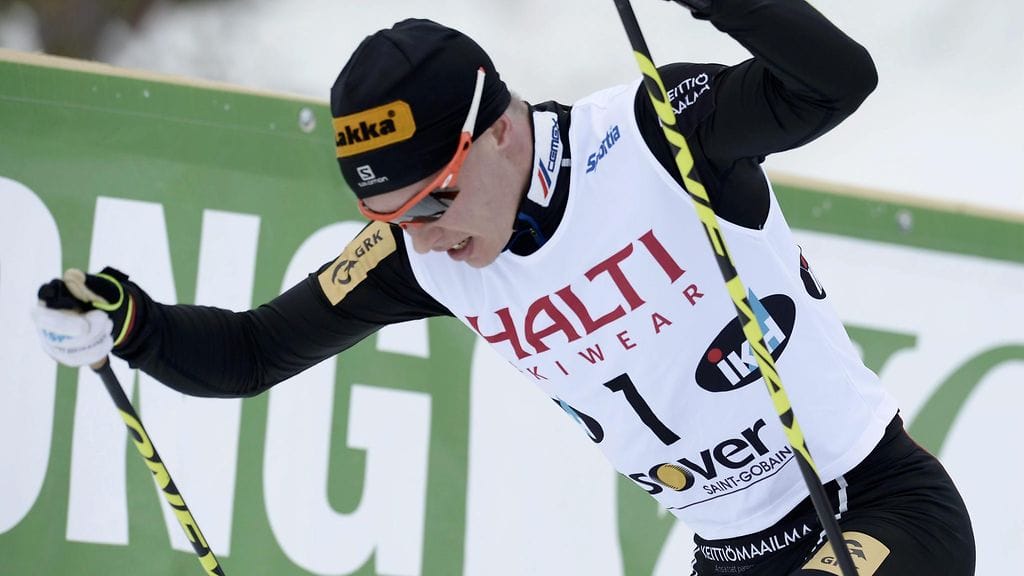 Matti Heikkinen SM-hiihdoissa sunnuntaina.