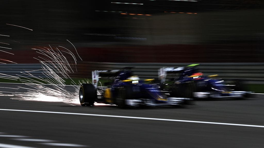 Sauberin Marcus Ericsson ja Felipe Nasr Bahrainissa