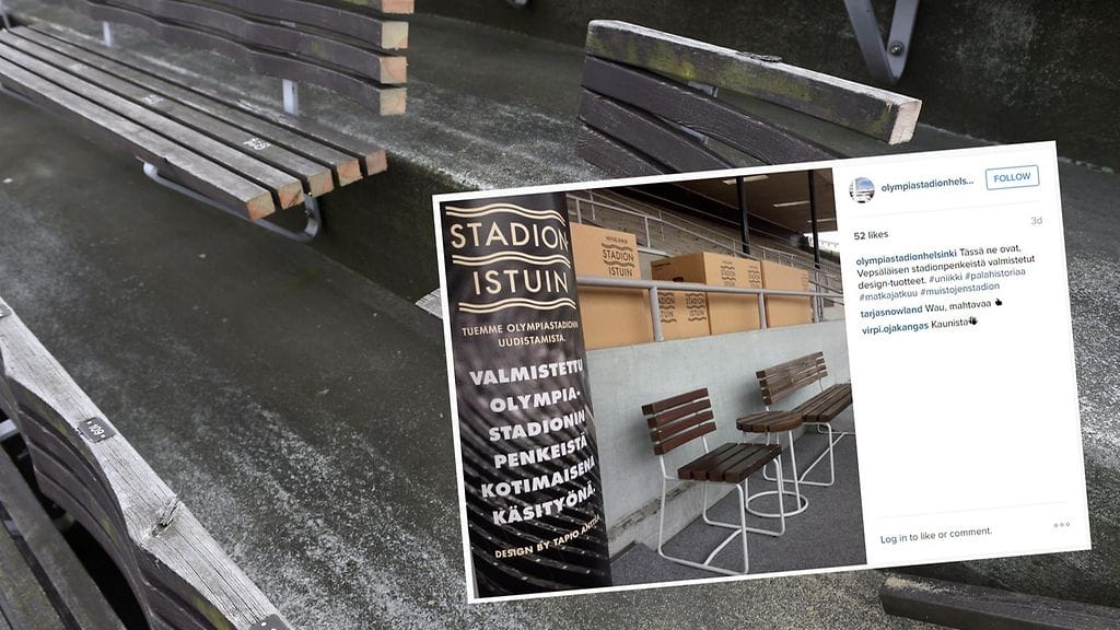 Olympiastadionin remontin tieltä väistyneet puupenkit ovat saaneet uuden elämän.
