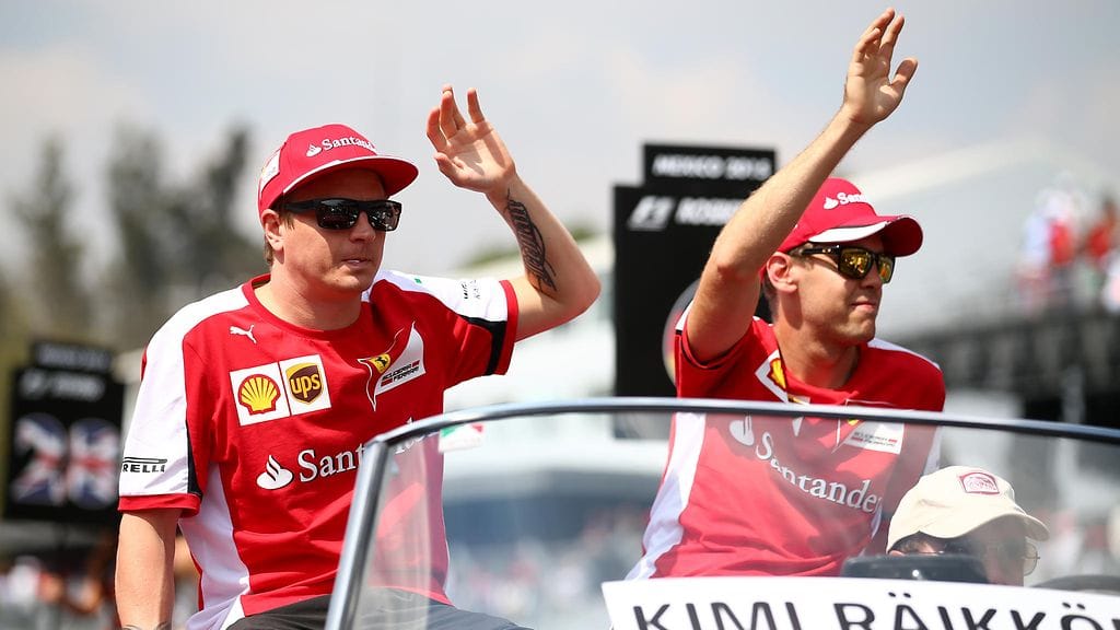 Kimi Räikkönen ja Sebastian Vettel.