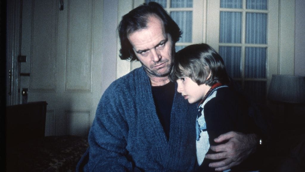 Jack Nicholson ja Danny Lloyd Hohto-elokuvan kohtauksessa.