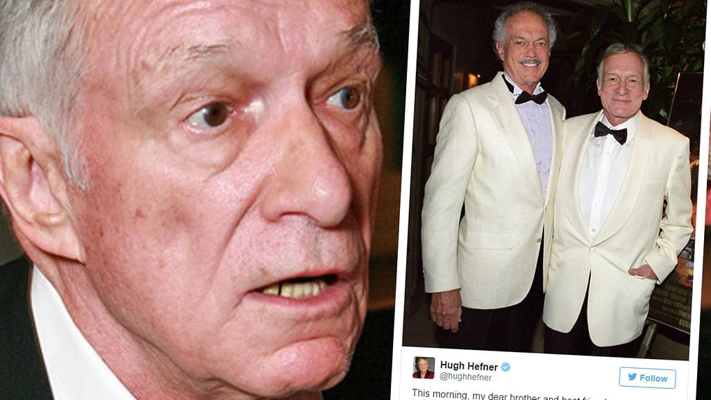 Hefnerin perhettä on kohdannut suuri suru. Veljesten yhteiskuva Hugh Hefnerin Twitteristä.