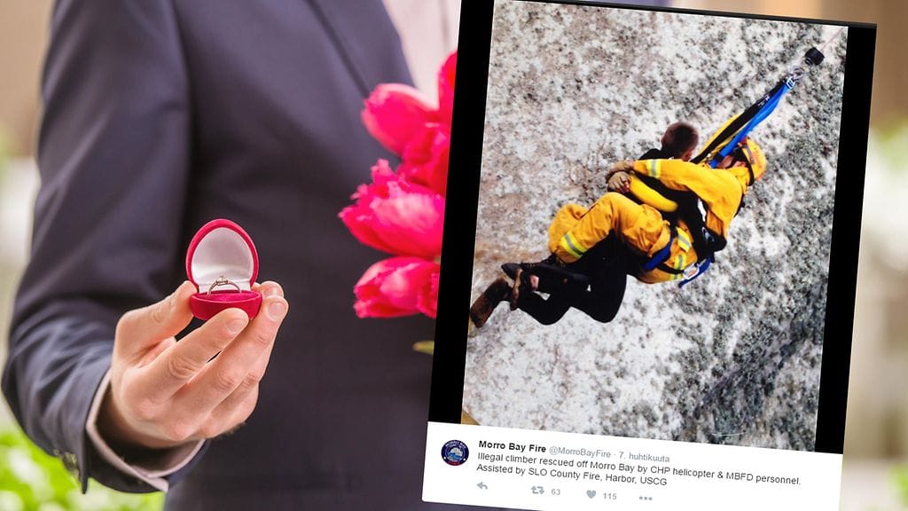 Miehen suunnittelema romanttinen kosinta sai epäonnisen lopun.