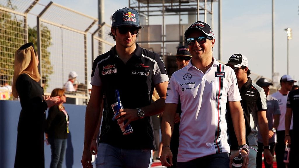 Carlos Sainz ja Felipe Massa rennoissa tunnelmissa